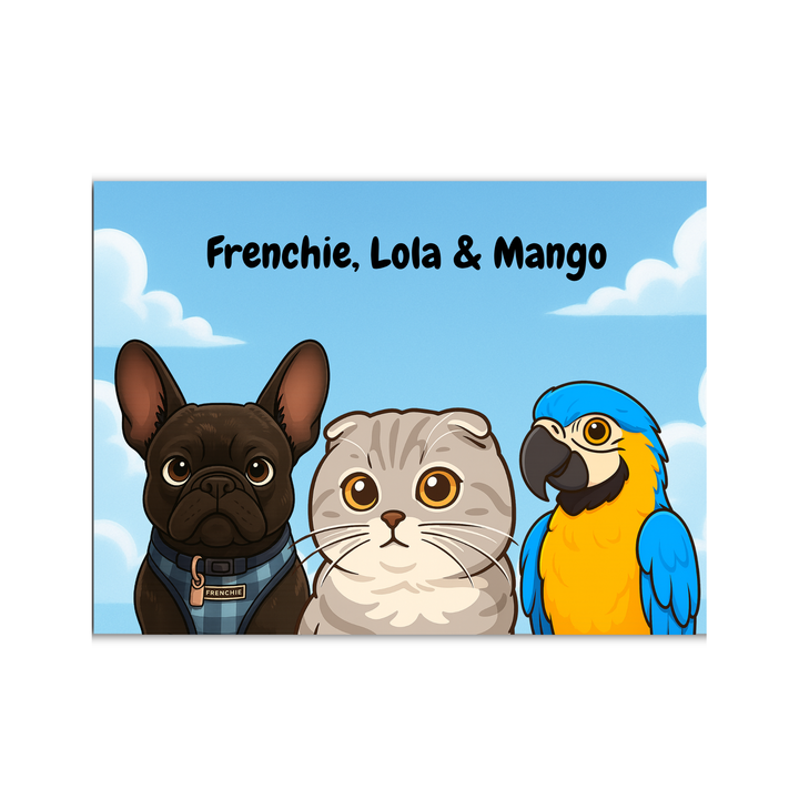 Custom Pet Portrait - Cartoon Style