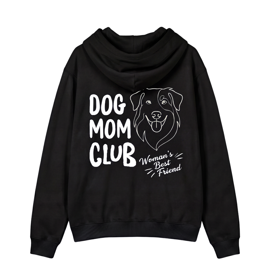 Dog Mom Club Hoodie - Custom Pet Portrait