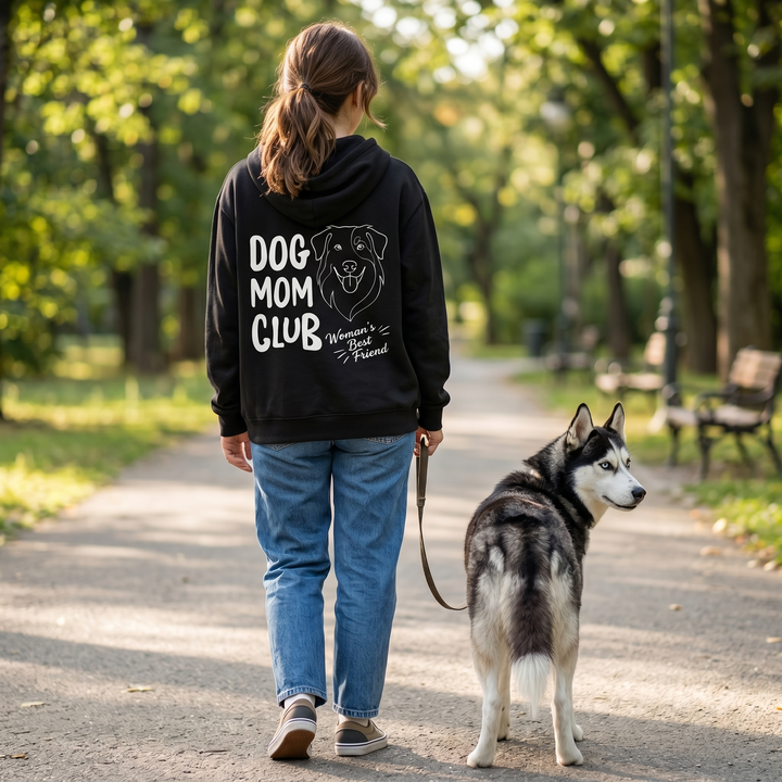 Dog Mom Club Hoodie - Custom Pet Portrait